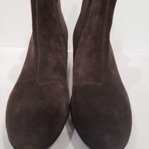 Romika Womens boots metallic brown suede studs size 11 / 42 NEW no box side zip - Picture 2 of 6